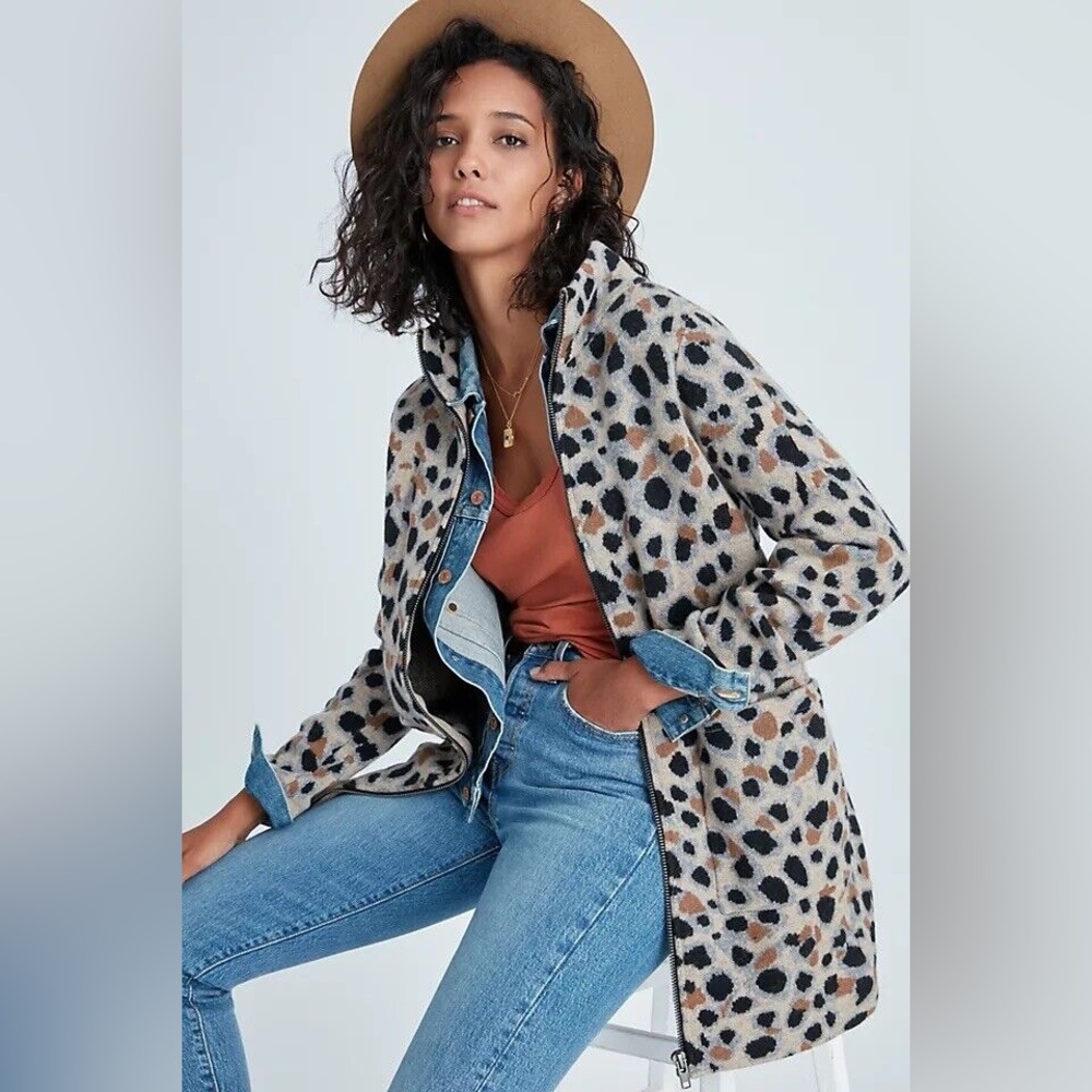 Field Flower Miena Spotted Wool Sweater Jacket